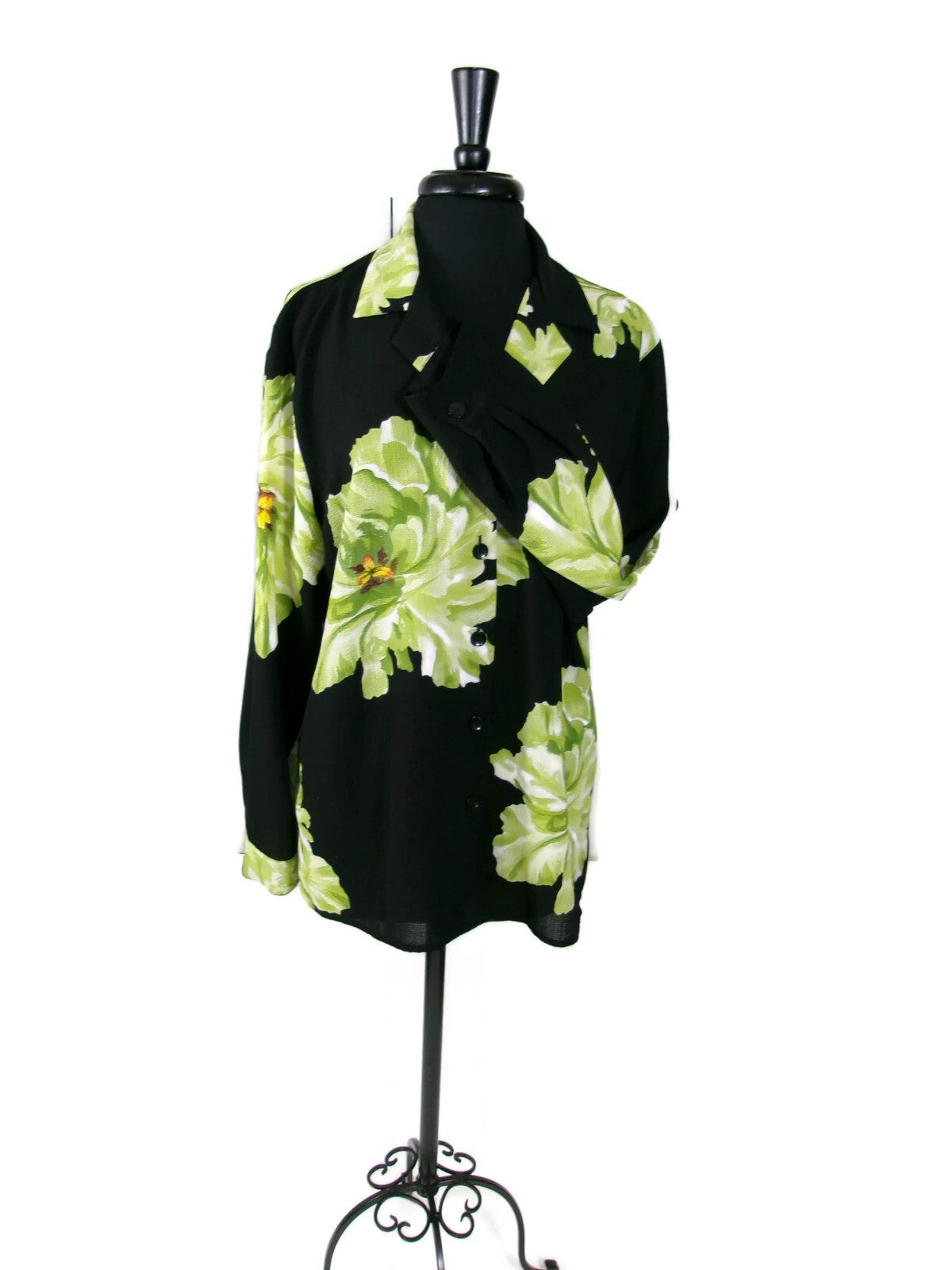 SAG HARBOR Womens Beautiful Green and Black Top Blouse Shirt Size 18