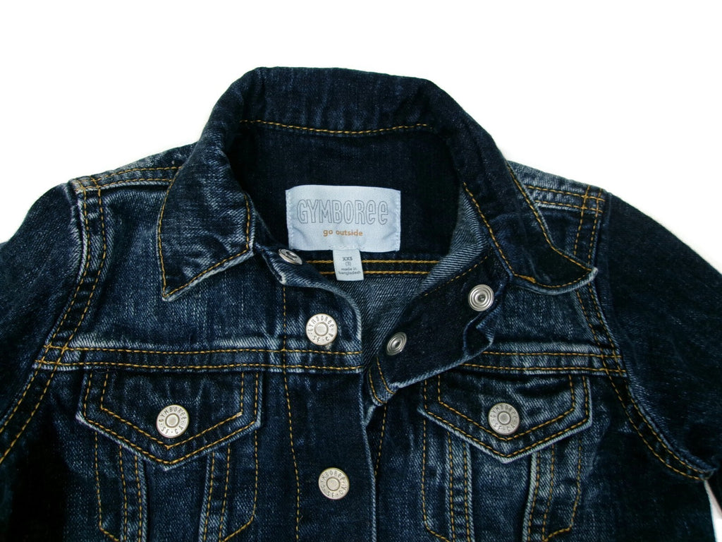 Gymboree Go Outside Toddler GIrl Boy Unisex Blue Jean Denim Jacket Size XXS 3 3T