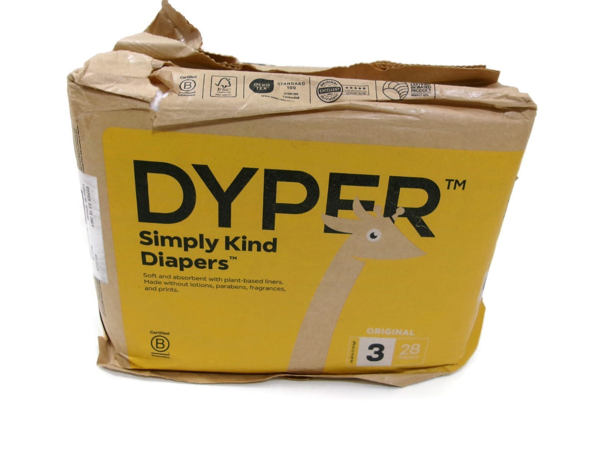 Dyper Simply Kind Disposable Infant Diapers Size 3 (Medium) 28 Count Plant Based