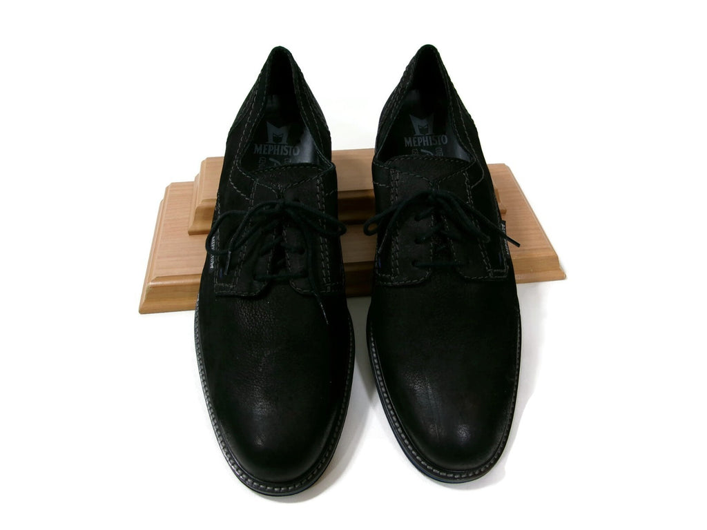 Mephisto Mens Quality Derby Oxford Casual Black Leather Lace Up Shoes Size 9.5 M