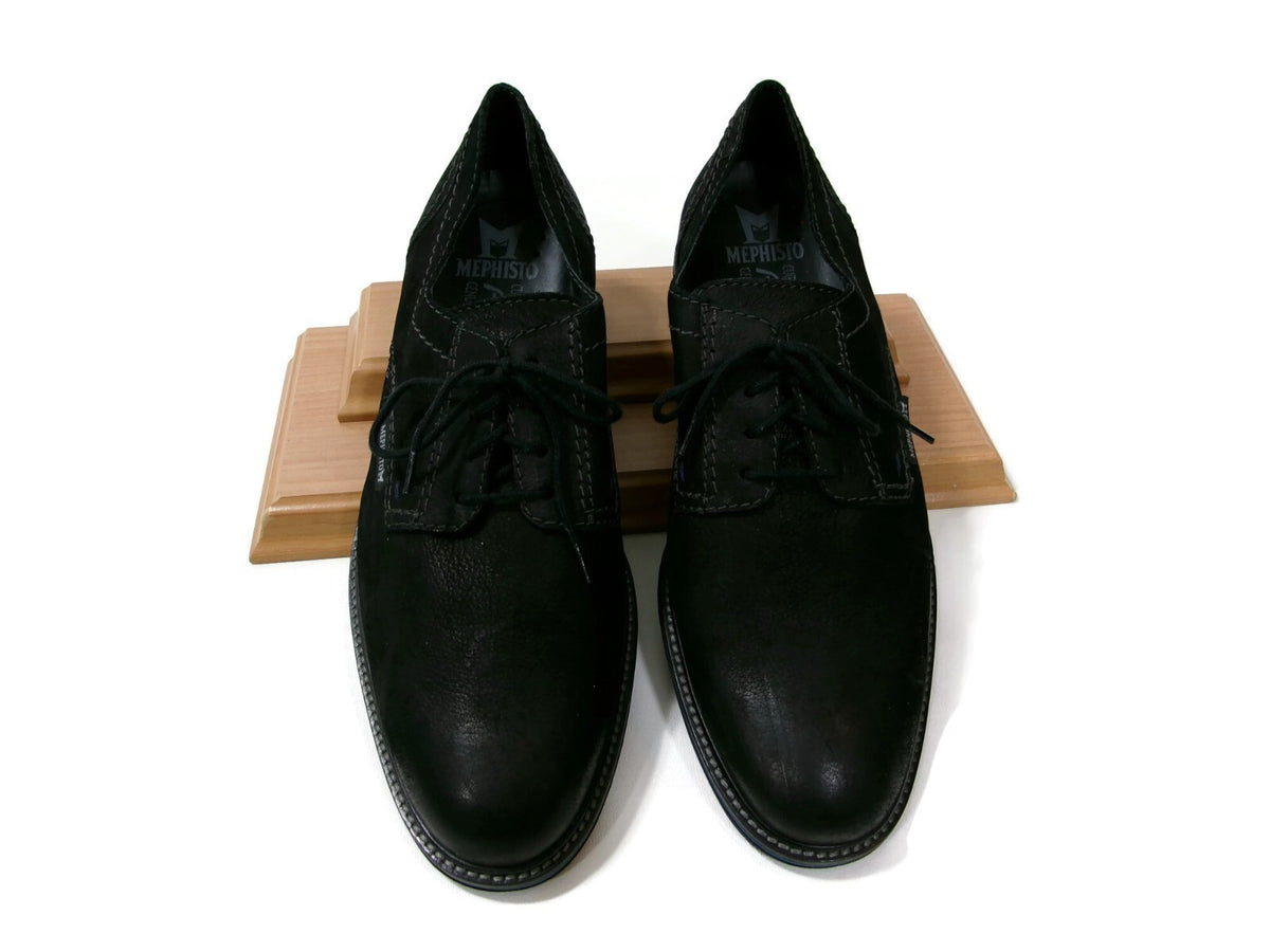 Mephisto Mens Quality Derby Oxford Casual Black Leather Lace Up Shoes Size 9.5 M