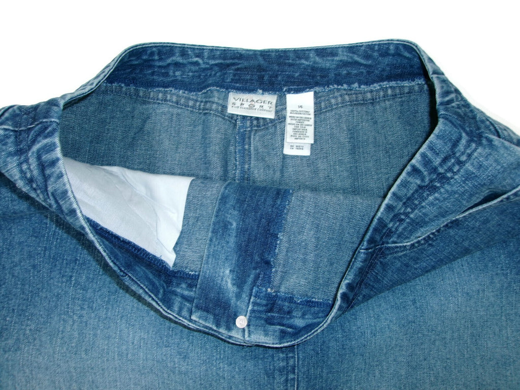 Womens Villager Sport by Liz Claiborne Modest Long  Denim Jean Skirt Size 14