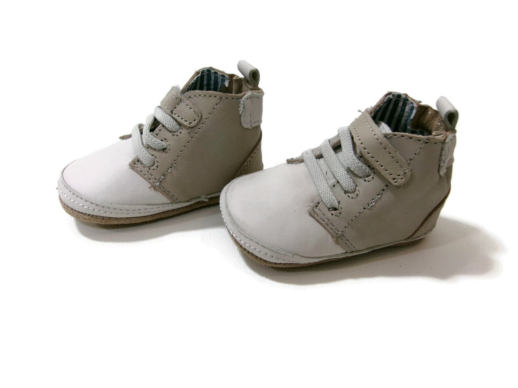 Robeez Infant Baby First Kicks Shoes Size 0-3 Months Elijah Boot 100% Leather