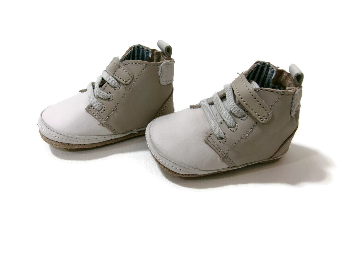 Robeez Infant Baby First Kicks Shoes Size 0-3 Months Elijah Boot 100% Leather