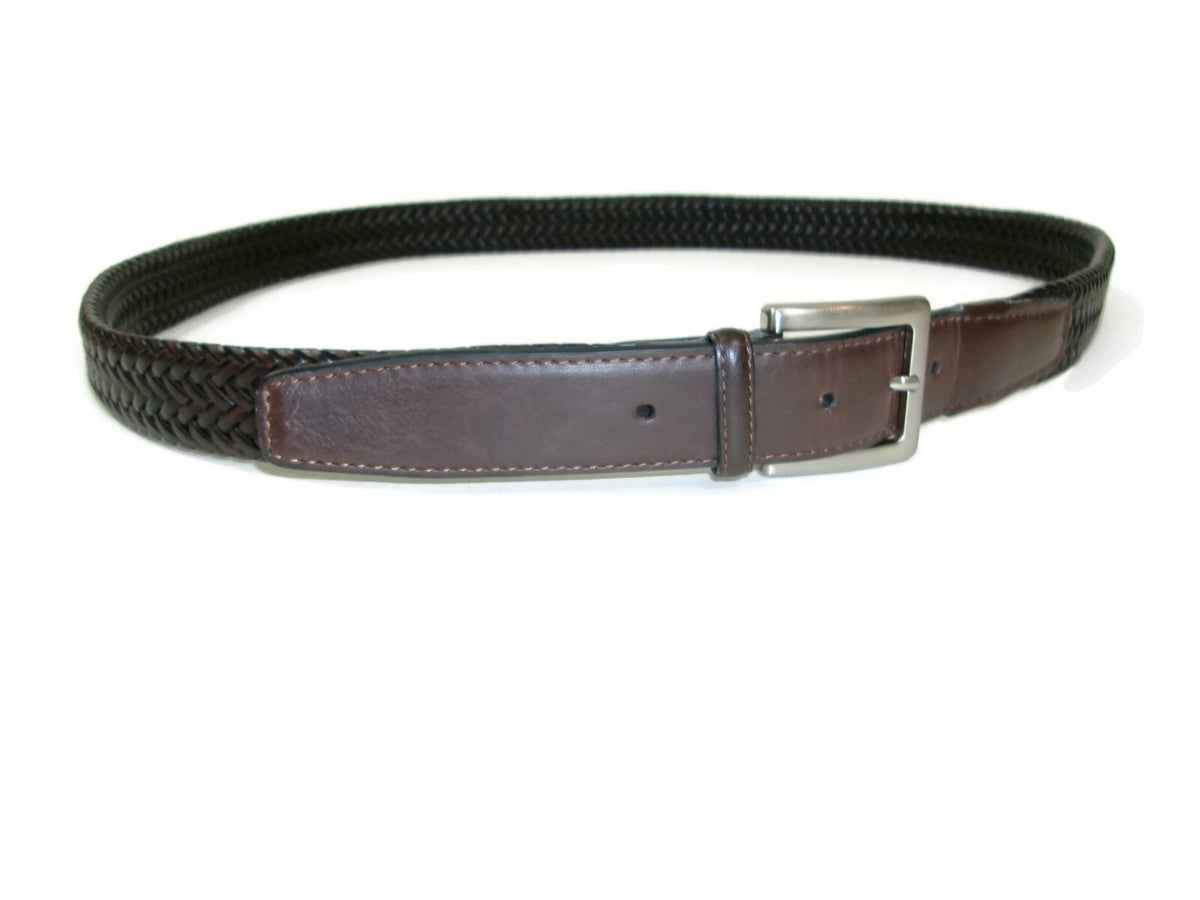 Brown Handcrafted Bonded Leather Mens Casual to Dress Belt Size 50 Silver Buckle