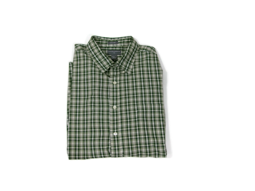 Saddlebred Mens Casual Shirt Size XXL  Green Plaid Button Down Easy Care