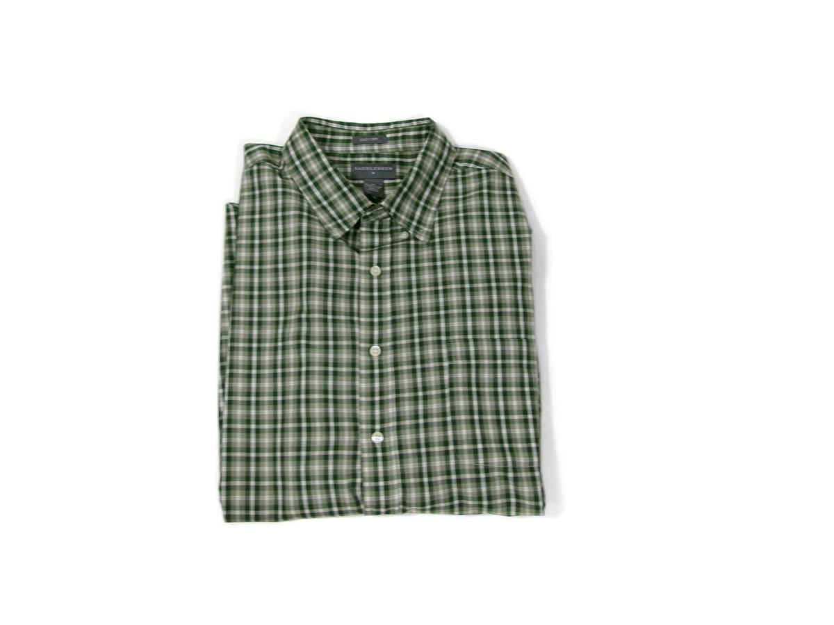 Saddlebred Mens Casual Shirt Size XXL  Green Plaid Button Down Easy Care