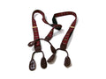 Mens  Burgundy /Redish  Suspenders Pelican USA Trout Fish Leather Tabs