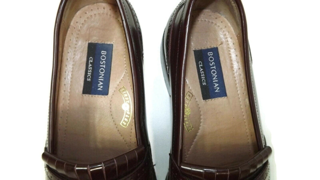 BOSTONIAN Mens Classic First Flex Burgundy Tassel Wingtips Dress Shoes Size 8 W