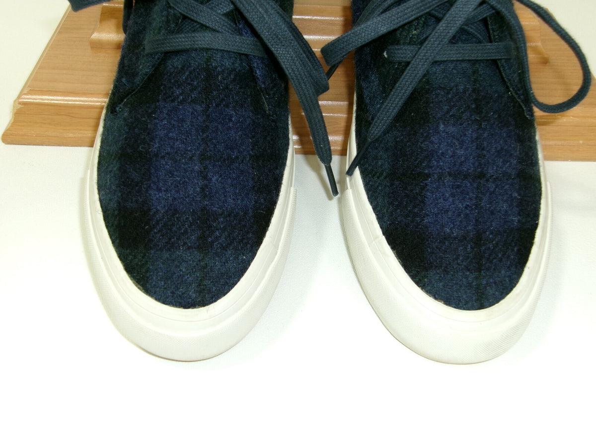 SEAVEES Classic Blue Green PLAID Wool Womens Shoes Size 8.5 M Booties Comfy CUTE
