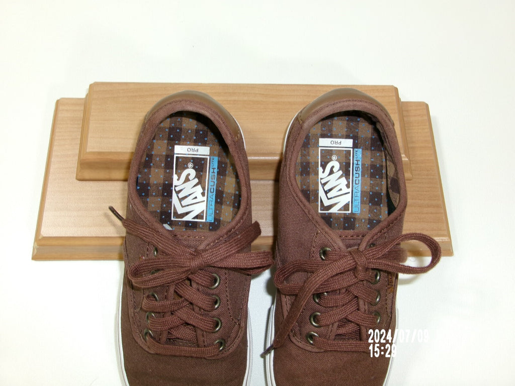 Mens VANS Pro Low Top Ultra Cush Lite Dark Brown Canvas Skate Shoes Size 6.5