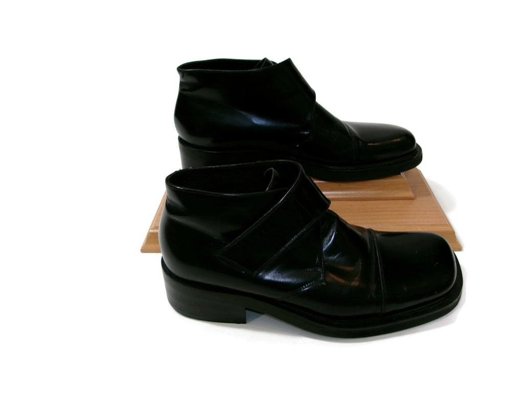 Vintage Paul May Mens Black Leather Chukka Ankle Boots Size 41 EU US 8-8.5