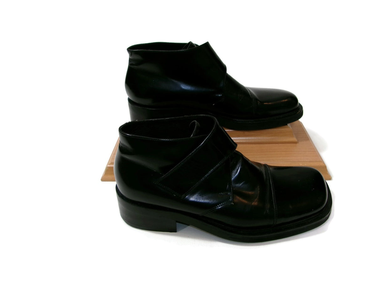 Vintage Paul May Mens Black Leather Chukka Ankle Boots Size 41 EU US 8-8.5