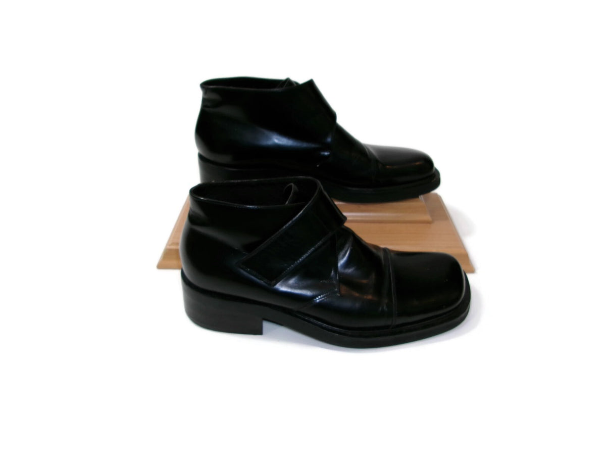 Vintage Paul May Mens Black Leather Chukka Ankle Boots Size 41 EU US 8-8.5