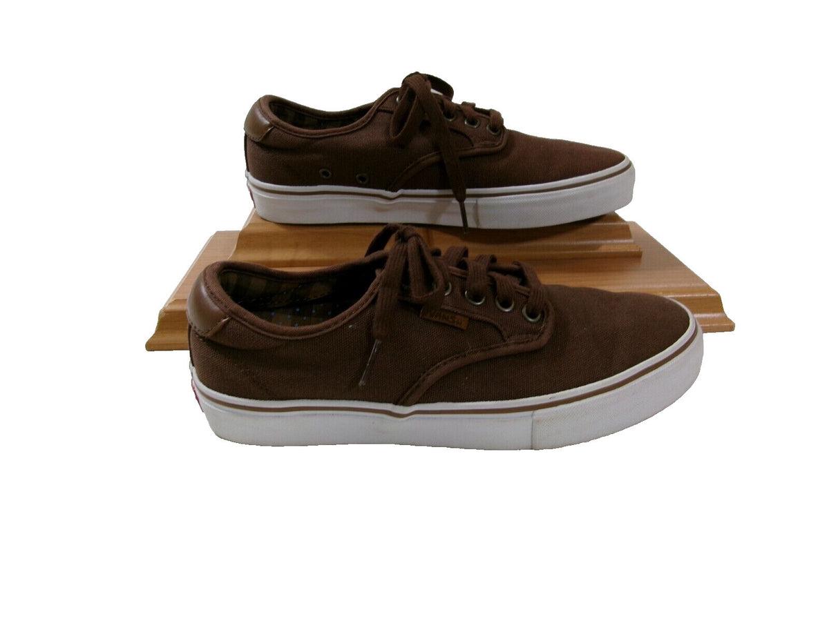 Mens VANS Pro Low Top Ultra Cush Lite Dark Brown Canvas Skate Shoes Size 6.5