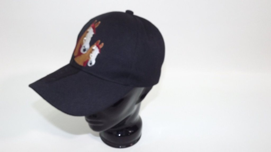 beautiful Embroidered  Horse Design Mens Womens BLACK Baseball Cap Hat One Size