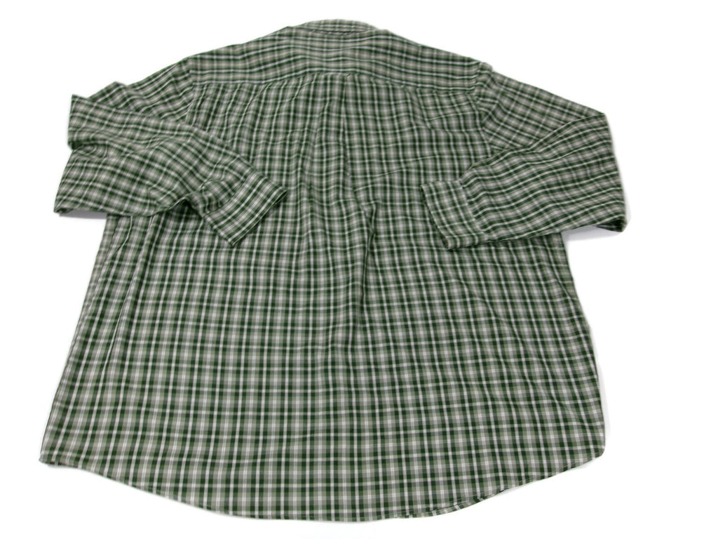 Saddlebred Mens Casual Shirt Size XXL  Green Plaid Button Down Easy Care