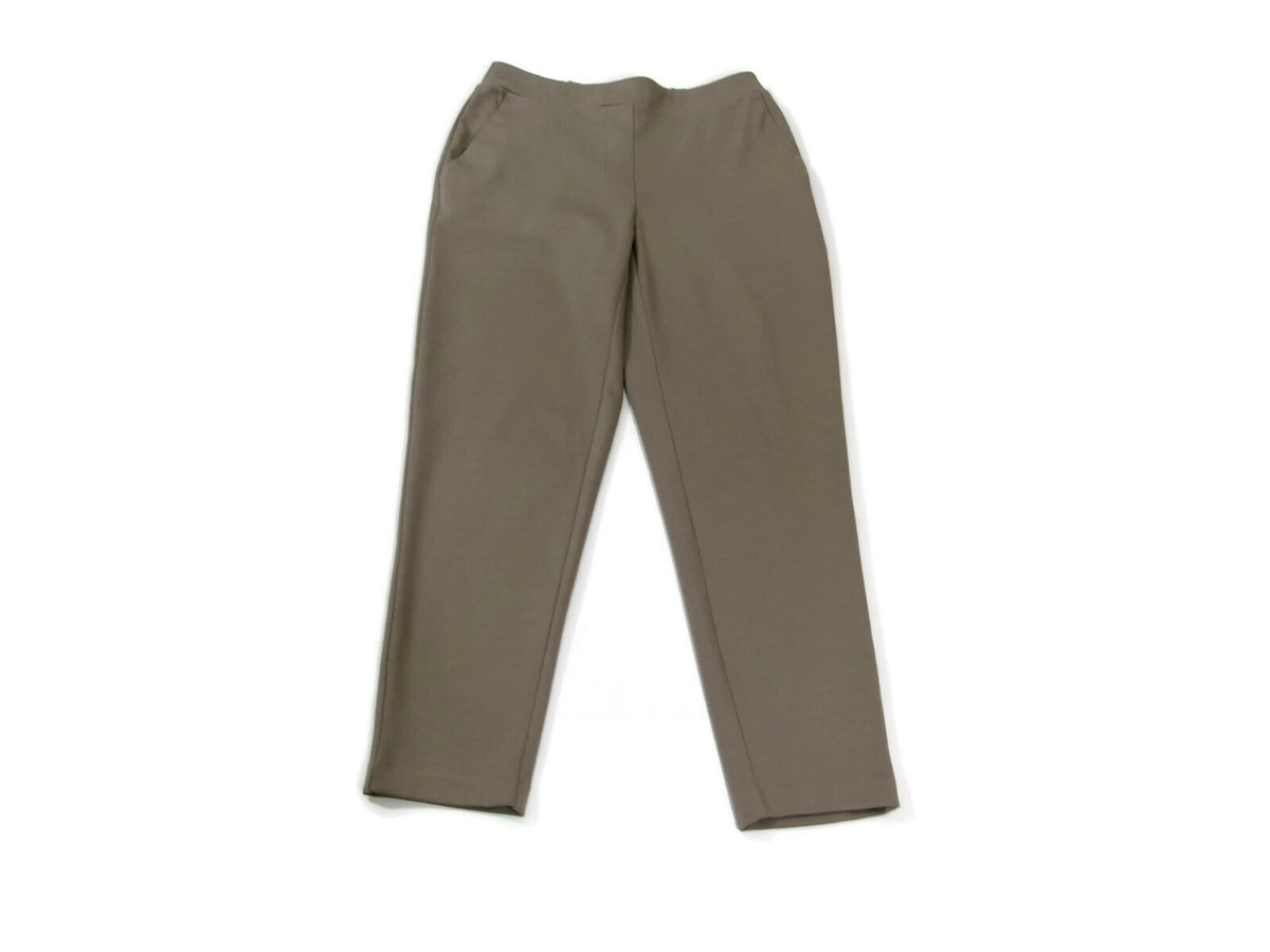 NINE WEST Khaki Beige CROP Textured Knit w/ Stretch  Pants Womens Size S Small