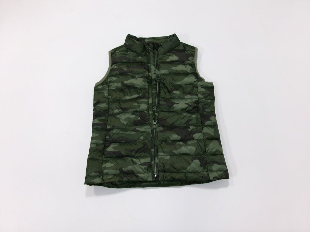 Gap Green Camouflage Lightweight Puffer Vest Jacket Boys Girls Size L Large