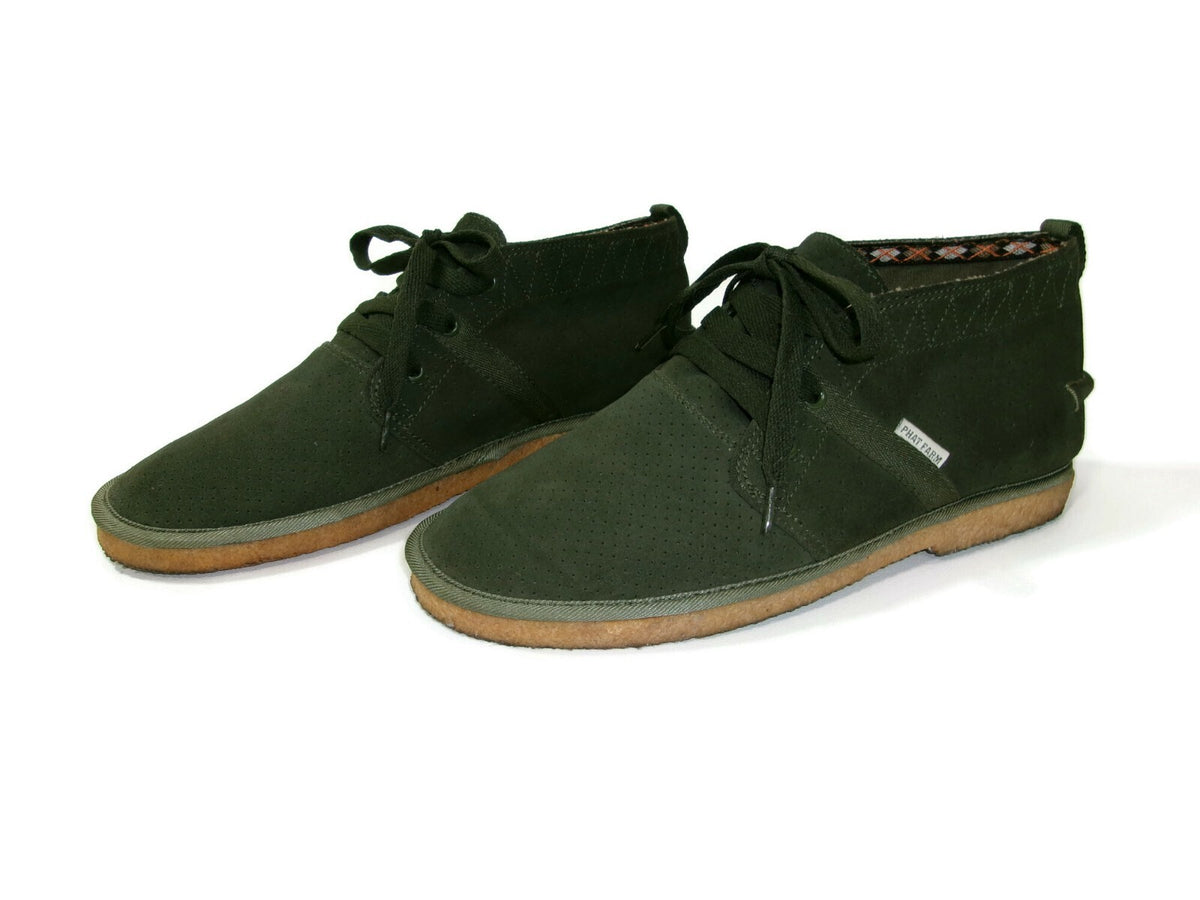 PHAT FARM Pipeline Perforated Olive Green Mens Shoes  Boots Size 10 M Suede