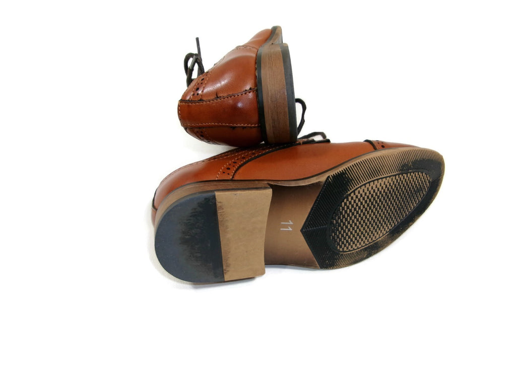 Bruno Marc New York Kids Boys Classic Tan Oxford Dress Shoes Size 11 M Lace Up
