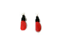 Womens Ear Candy Statement Drop Earrings Large  Redish Orange / Black Unique