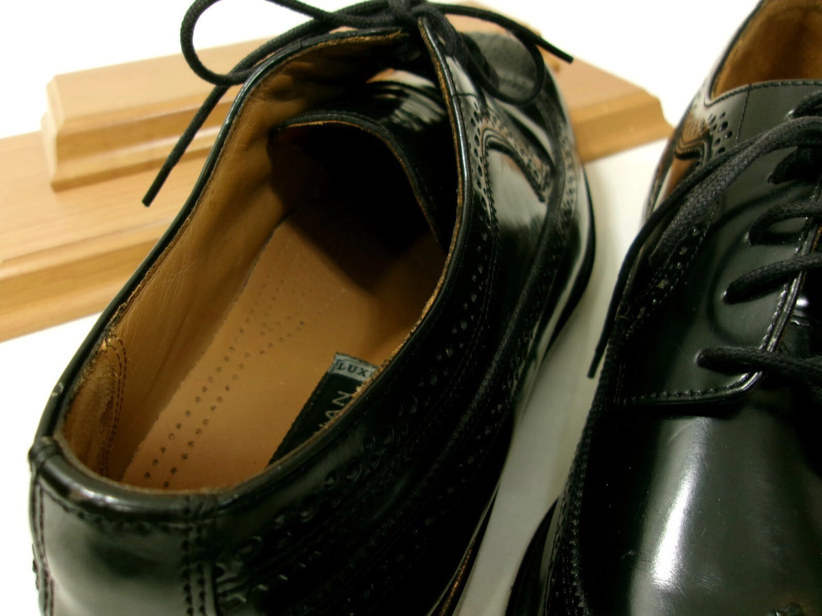 Bostonian Luxe Mens  Shoes Size 12 M Black Leather Oxfords Classic Wingtips