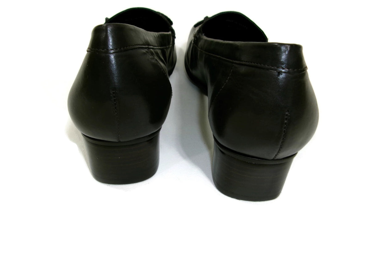 Trotters Womens Dark Brown Leather Low Heels Flats Shoes Size 9 M Braided Bow