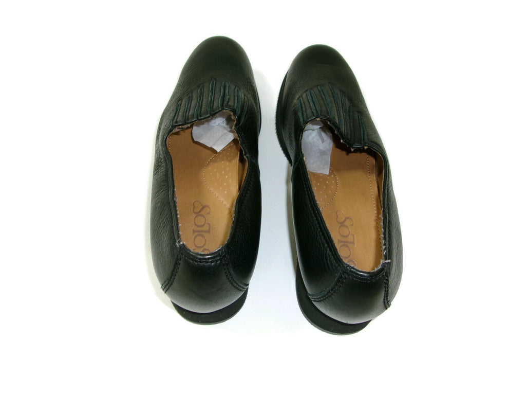 Solos Womens Black Pebbled Leather Comfy Shoes Size 8 N