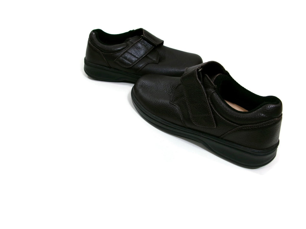 Orthofeet Mens Brown Textured Leather Orthopedic Shoes Size 10 D Slip Ons