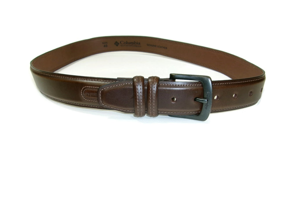 Columbia Sportswear Company Brown Genuine Leather Mens Dress Belt Size 40