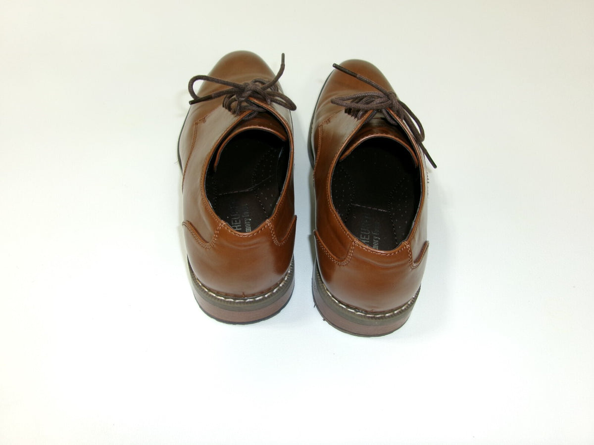 Mens Van Heusen Memory Foam Garrett Cognac Tan Oxford Dress Shoes Size 8.5 M
