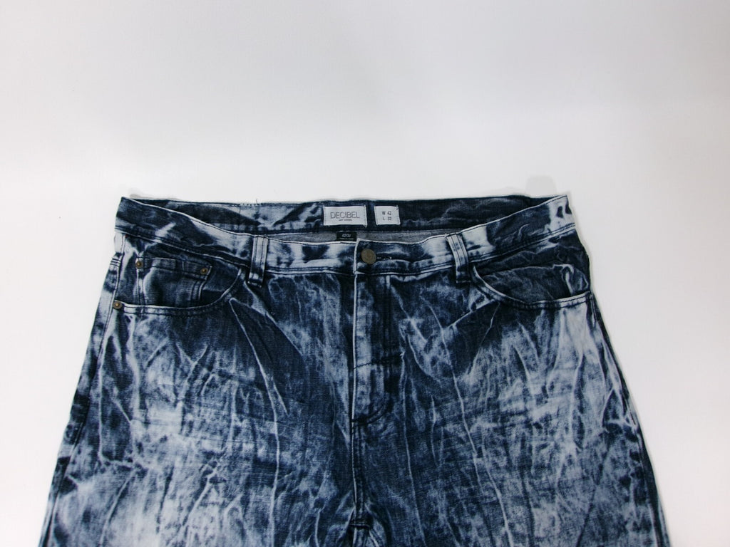 Mens Decibel Jeans Size 42X32 Bleach/Acid Wash Destroyed Relaxed Loose Vintage