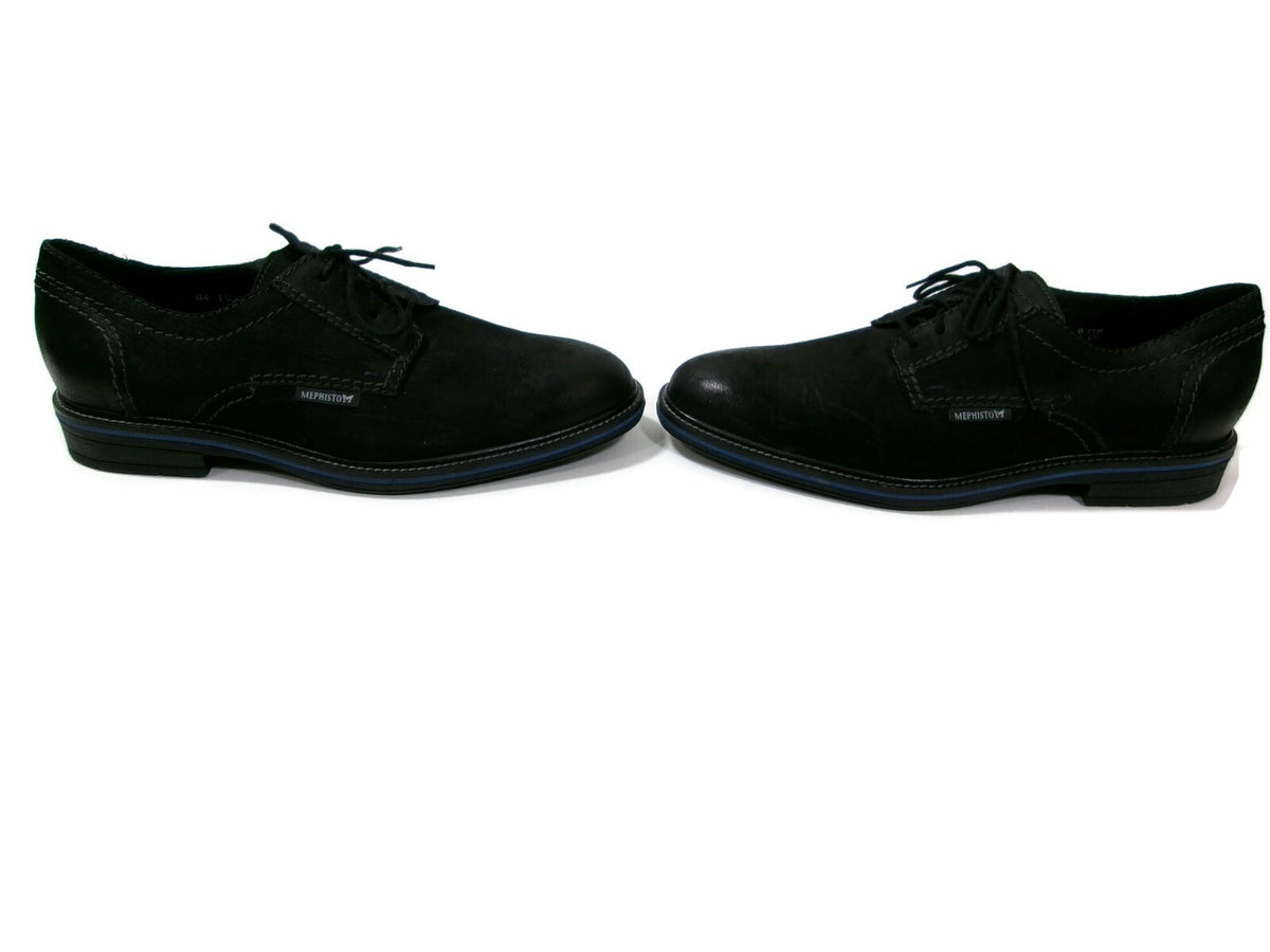 Mephisto Mens Quality Derby Oxford Casual Black Leather Lace Up Shoes Size 9.5 M