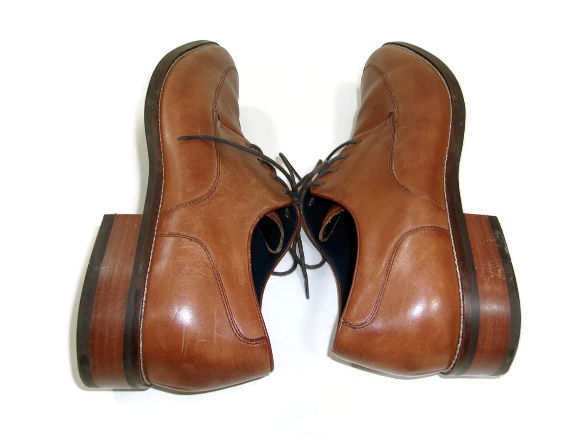 Cole Haan Grand OS Mens Tan Leather Lace Up Oxfords Cap Toe Shoes Size 11.5 M
