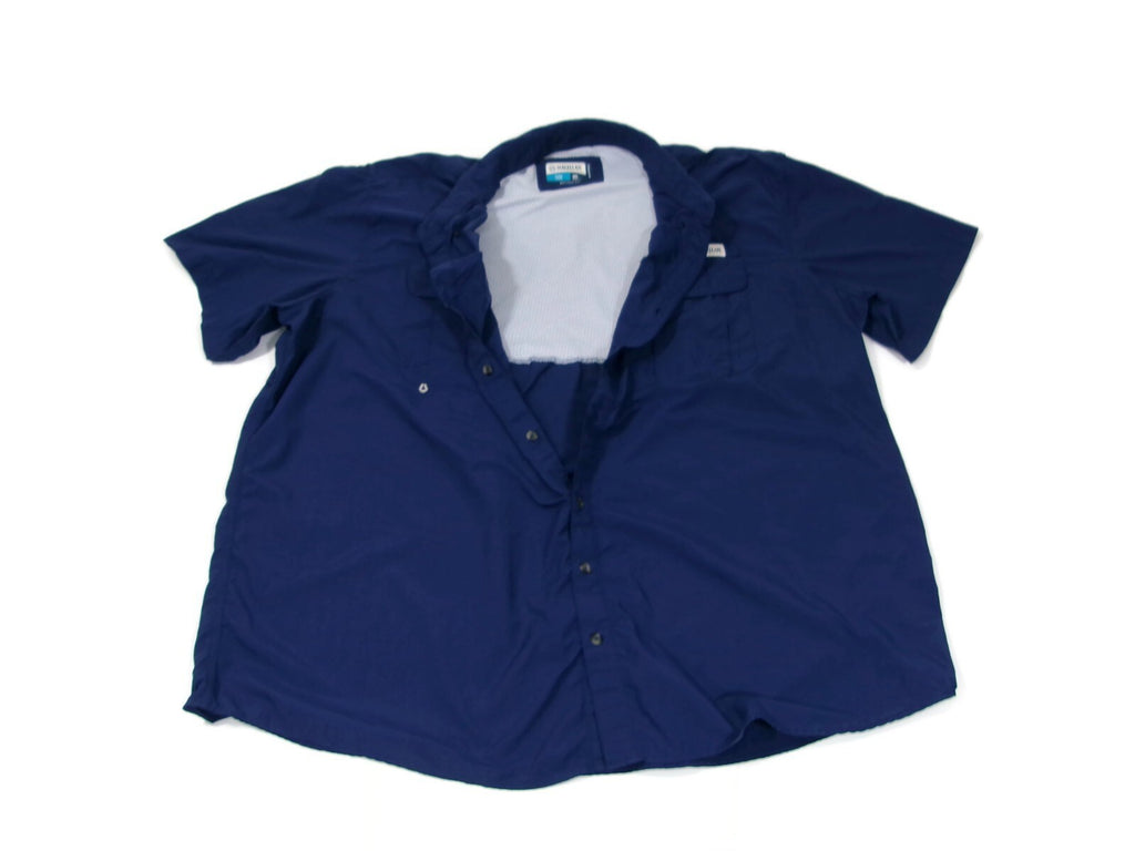 Magellan Outdoors Mens Fish Gear BLUE Shirt  Relaxed Moisture Wicking Size 3XL