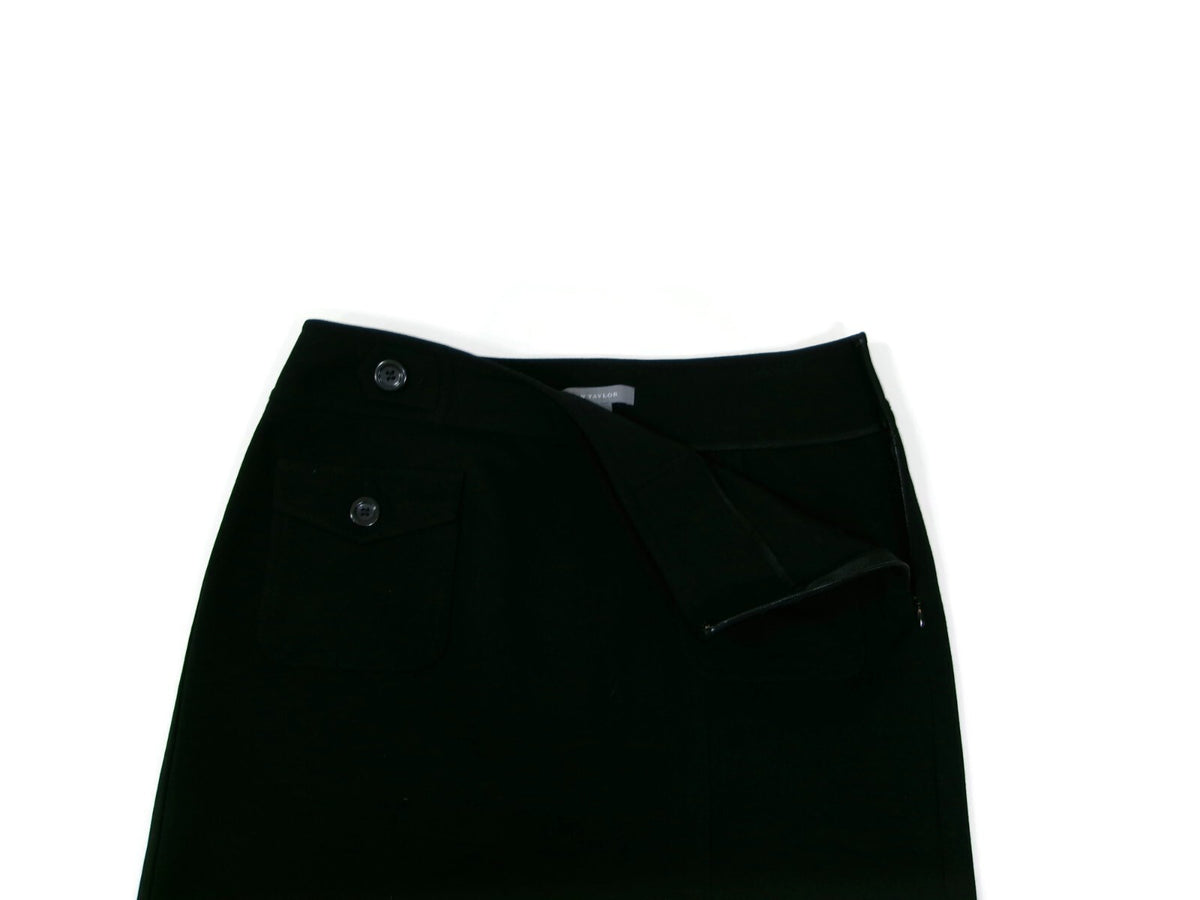 Ann Taylor Womens Black Knit Stretch Career Work Skirt Size 6