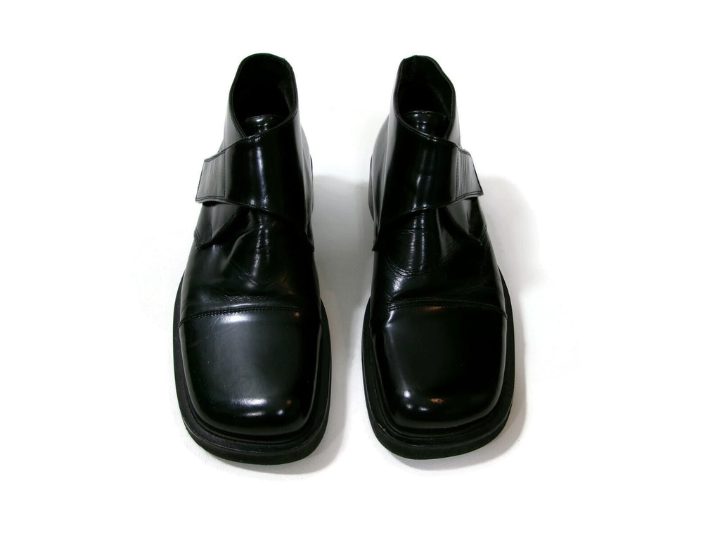 Vintage Paul May Mens Black Leather Chukka Ankle Boots Size 41 EU US 8-8.5