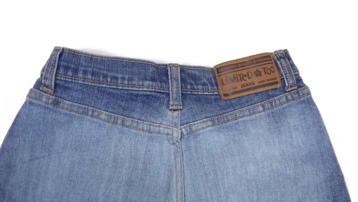 LIMITED TOO Pre Teen Girls Distressed Prewashed Denim Jean Shorts Size 12 Slim