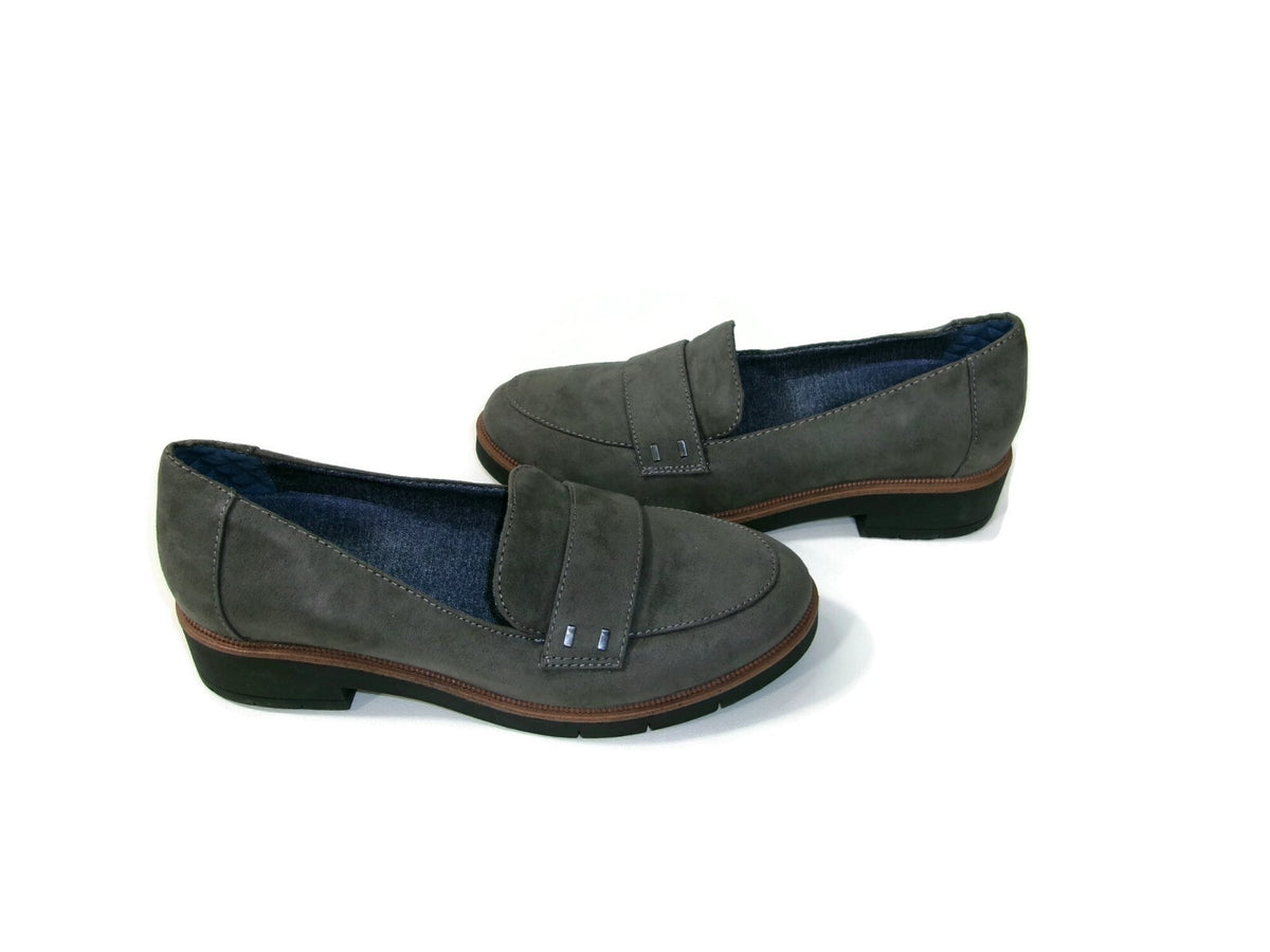 Dr. Scholl's Womens Gray Shoes Size 6.5 M Stylish  Grow Up Loafers Slip Ons