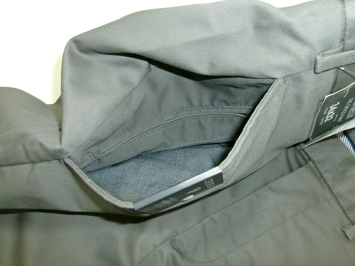 Cremieux Mens GREY The Office Pants Slacks Size 34 X 32  Passport Pocket NWT