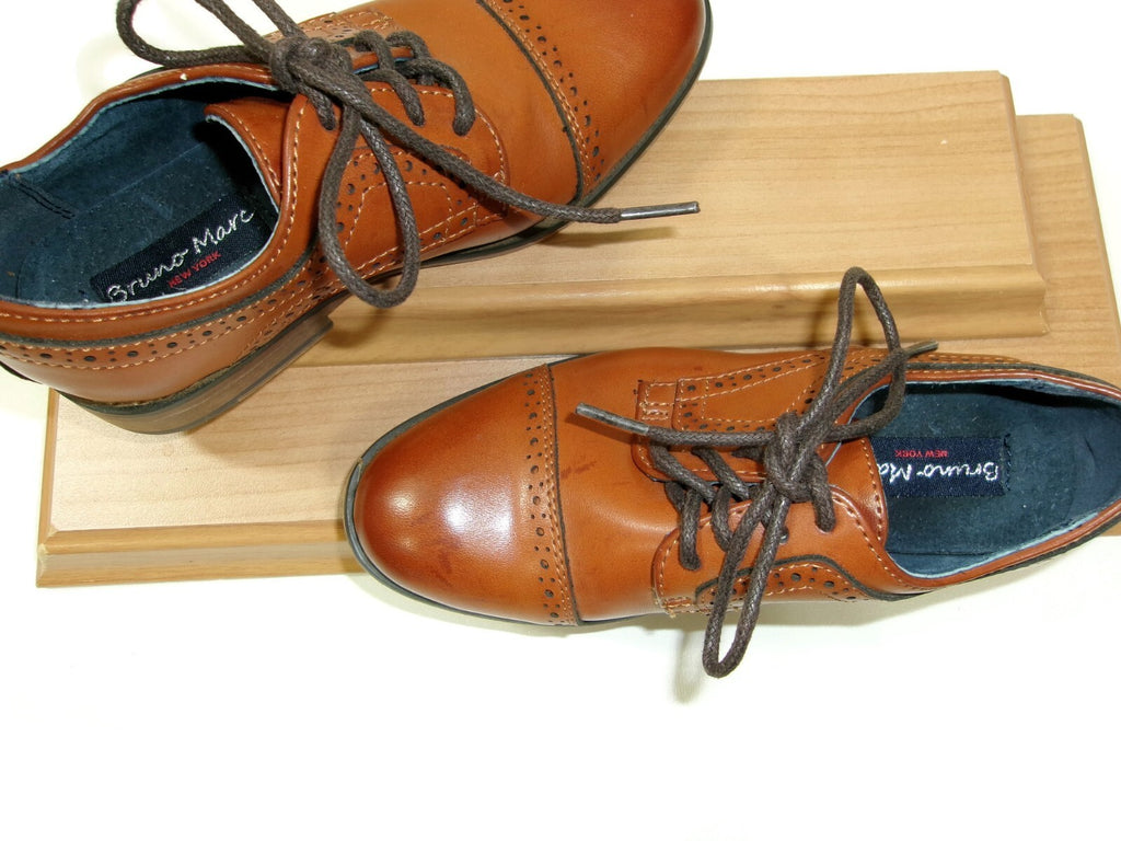 Bruno Marc New York Kids Boys Classic Tan Oxford Dress Shoes Size 11 M Lace Up