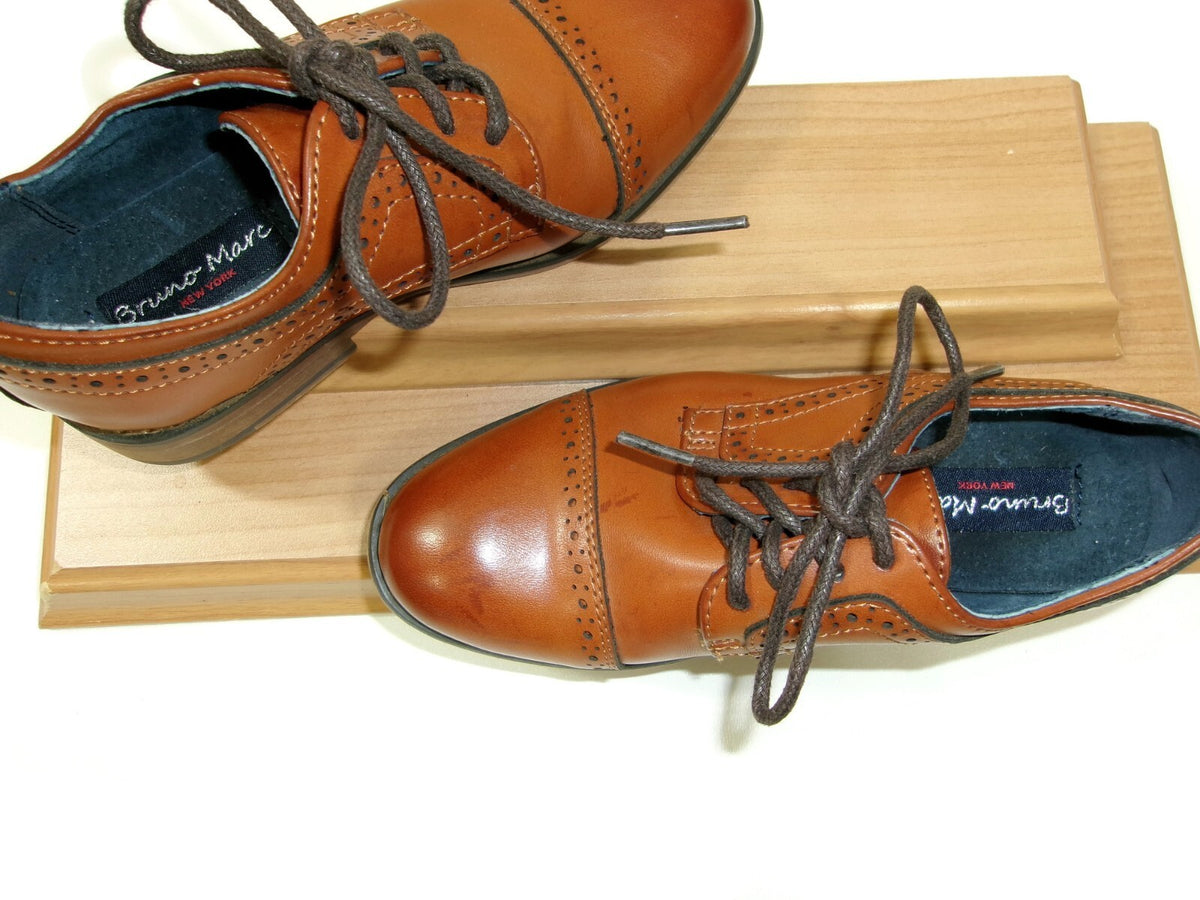 Bruno Marc New York Kids Boys Classic Tan Oxford Dress Shoes Size 11 M Lace Up