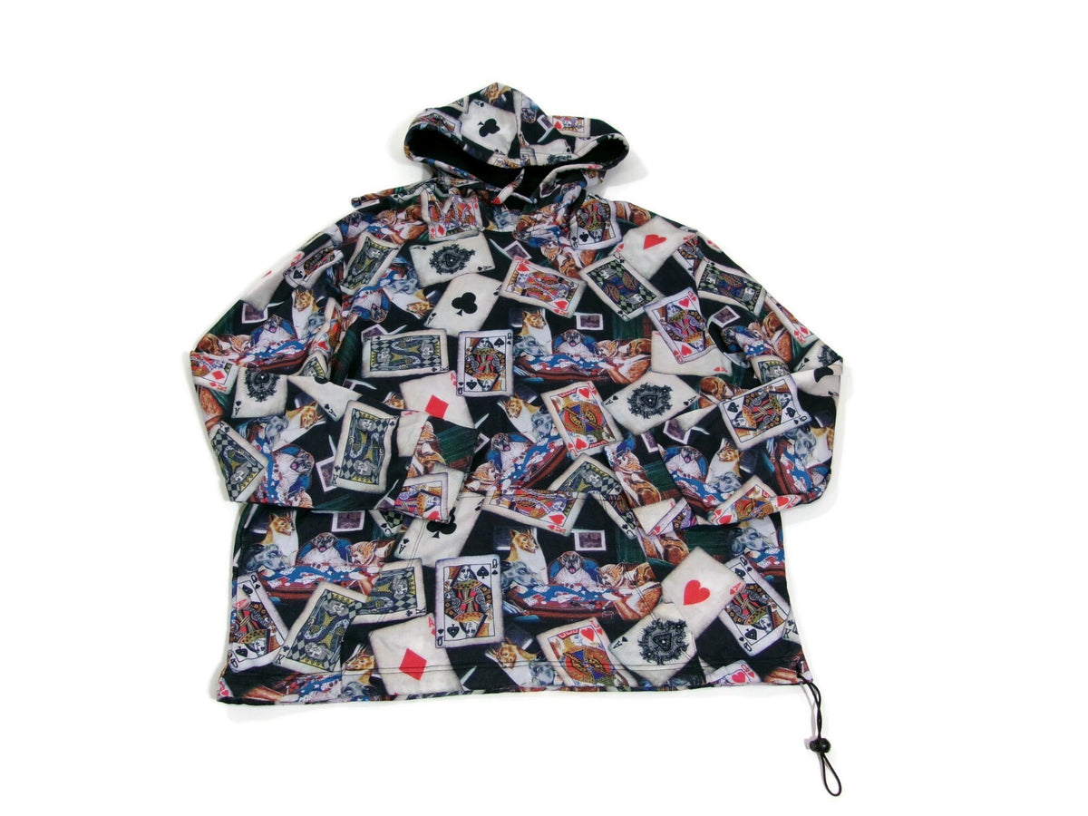 Mens Fresh Prints Of Bel-Air Casino Cards Gamblers Hoodie Sweatshirt Top Size L