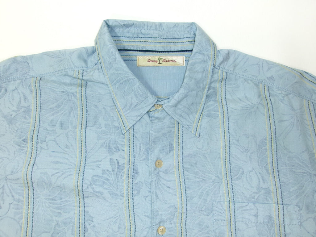 Mens Tommy Bahama Silk Cotton  Blend Long Sleeve  Shirt Unique Print Size XL