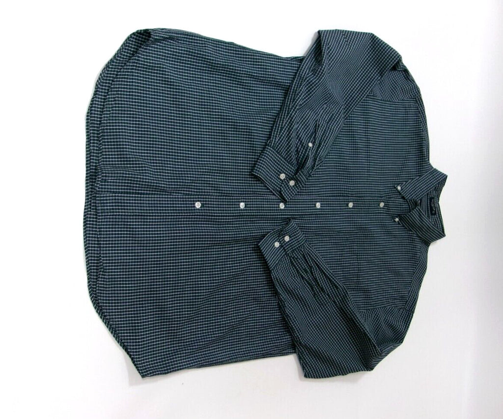 Mens BRITCHES Plaid Shirt Size XL GREEN Black White Button Down Long Sleeve