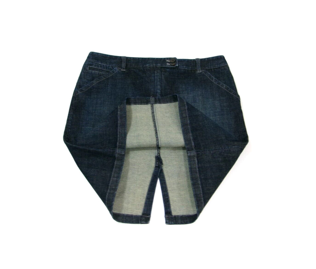 Womens ANN TAYLOR PETITES Distressed Denim Jean Skirt Size 12P 12 Petite