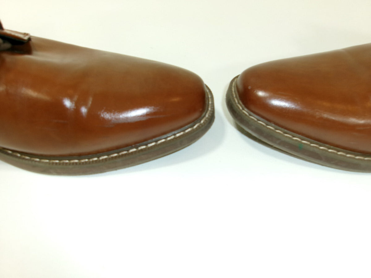 Mens Van Heusen Memory Foam Garrett Cognac Tan Oxford Dress Shoes Size 8.5 M