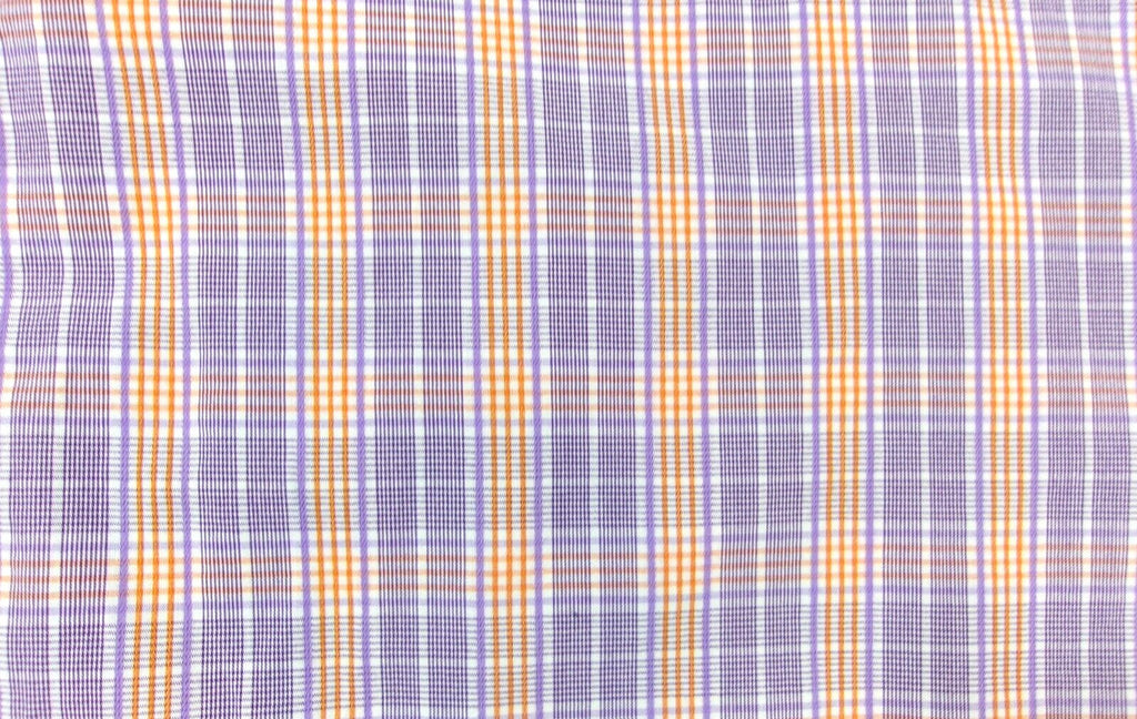 SEAN JOHN Mens Casual Purple Orange Plaid Shirt Size 18 34/ 35 Long Sleeve
