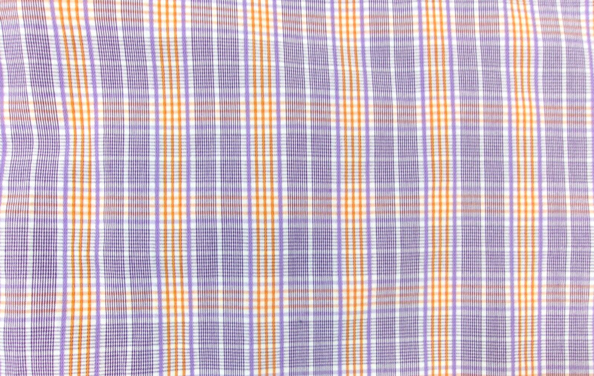 SEAN JOHN Mens Casual Purple Orange Plaid Shirt Size 18 34/ 35 Long Sleeve